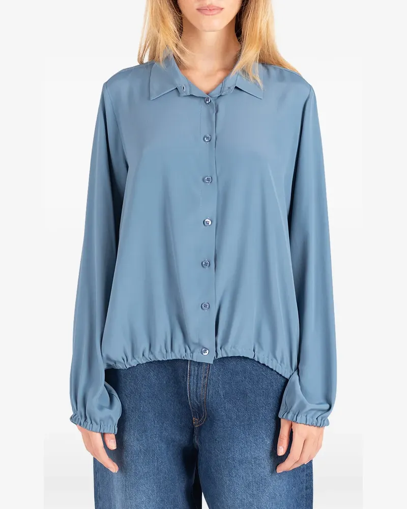 Société Anonyme Langärmelige Lepainer Bluse mit elastischem Saum - Blau Blau