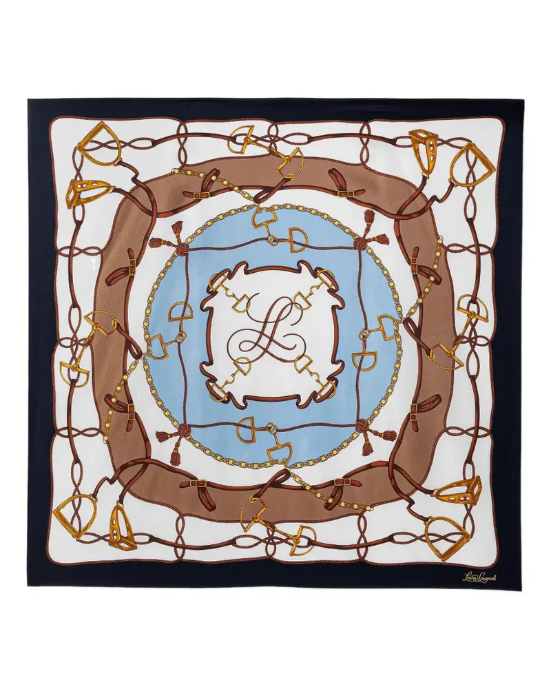Luisa Spagnoli Roboamo equestrian-print silk scarf - Weiß Weiß