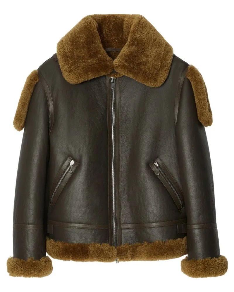 Burberry Klassische Lederjacke - Grün Grün