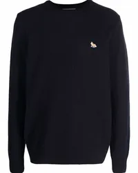 Kitsuné Pullover mit Fuchs-Patch Blau