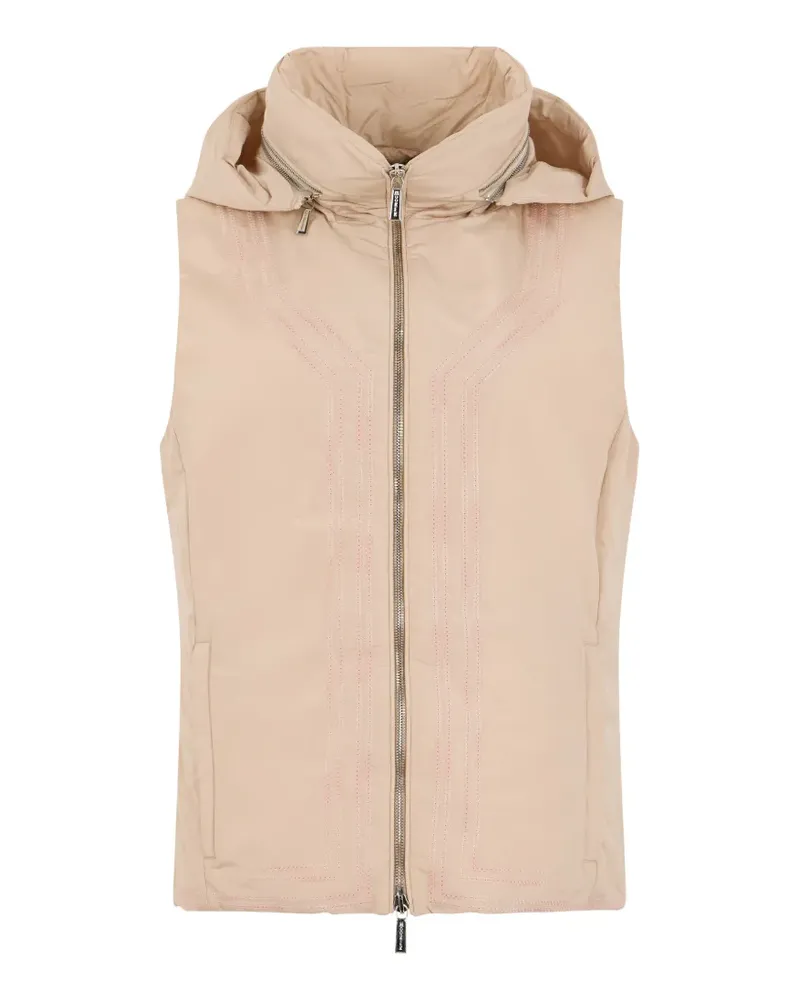 MOORER embroidered hooded vest - Nude Nude