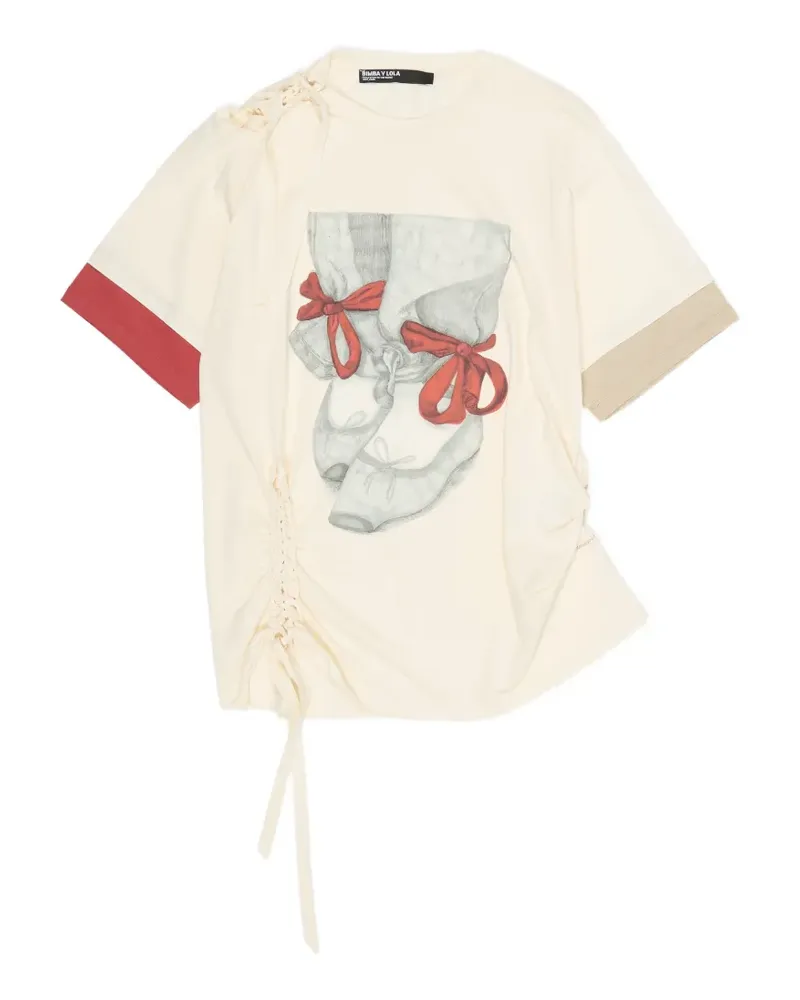 BIMBA Y LOLA T-Shirt mit grafischem Print - Nude Nude