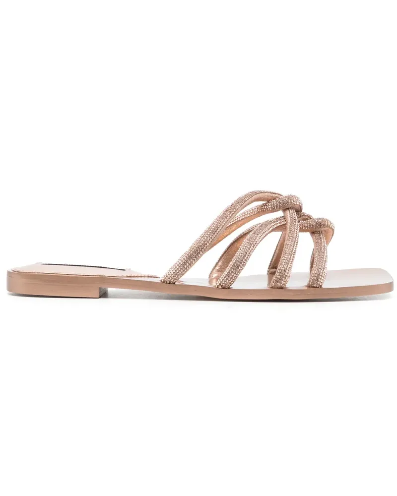 Steve Madden Flache Sandalen mit Kristallen - Gold Gold