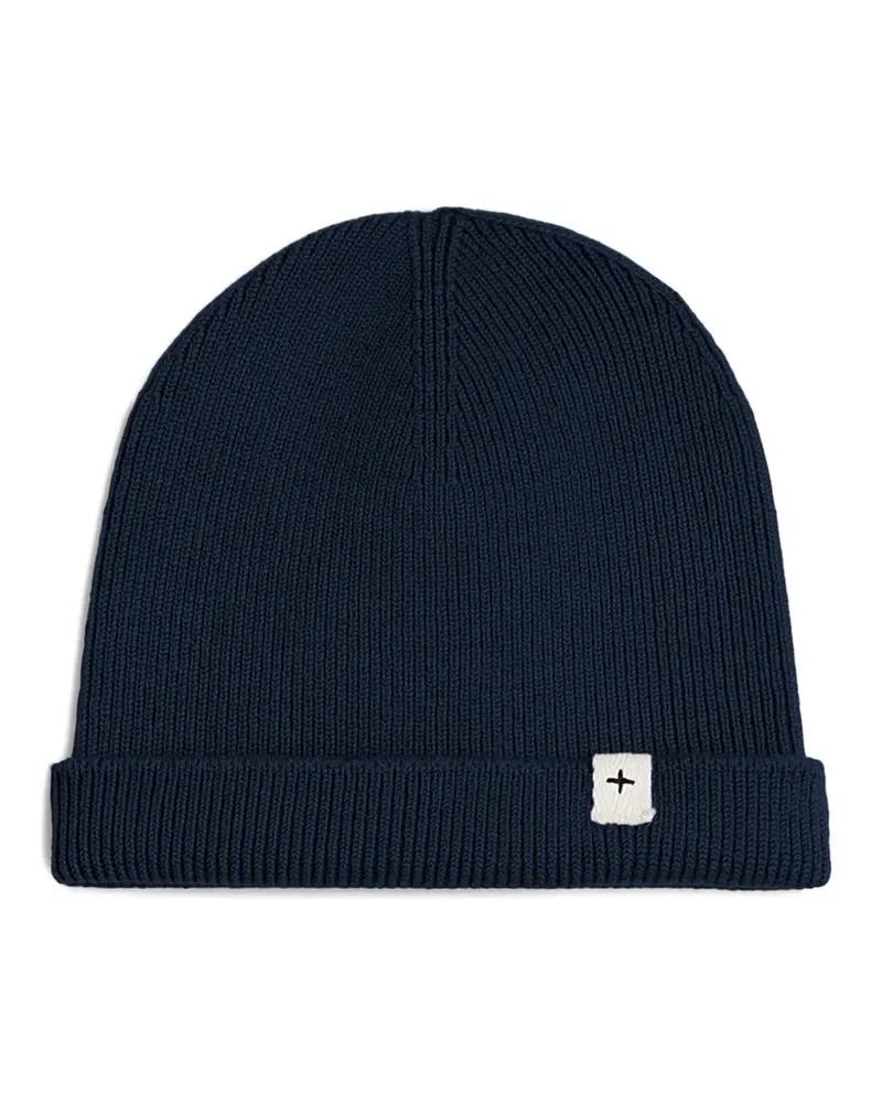 Jil Sander Beanie mit Logo-Patch - Blau Blau