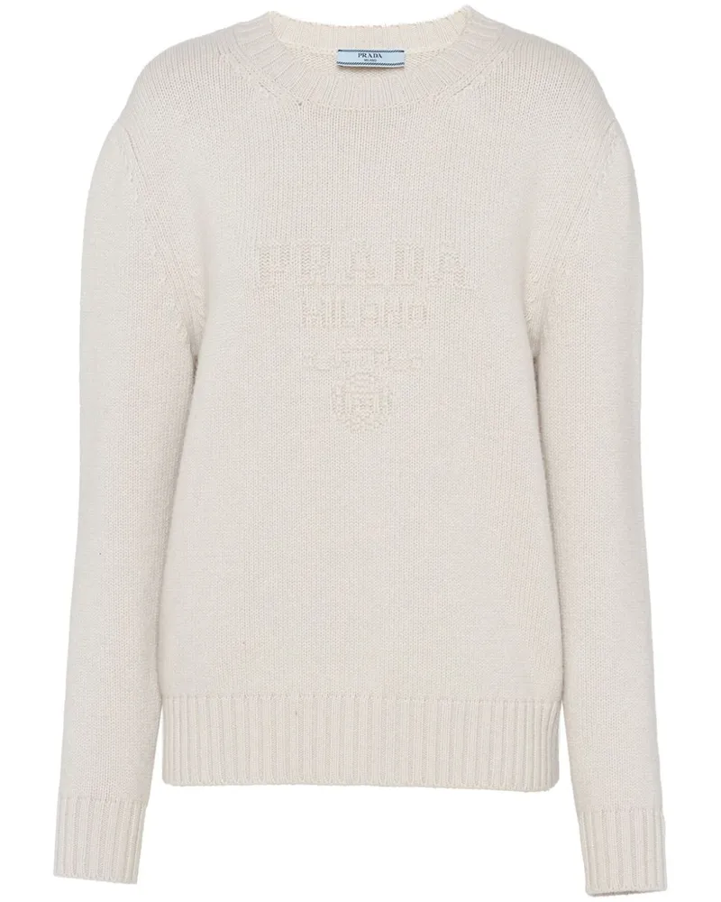 Prada Pullover mit Logo-Stickerei - Nude Nude
