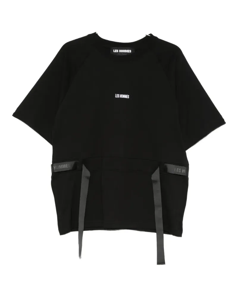 Les Hommes logo-embroidered T-shirt - Schwarz Schwarz