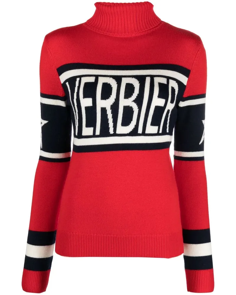 Perfect Moment Intarsien-Pullover mit Rollkragen - Rot Rot