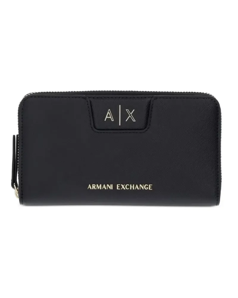 Armani Exchange Portemonnaie mit Logo-Schild - Schwarz Schwarz
