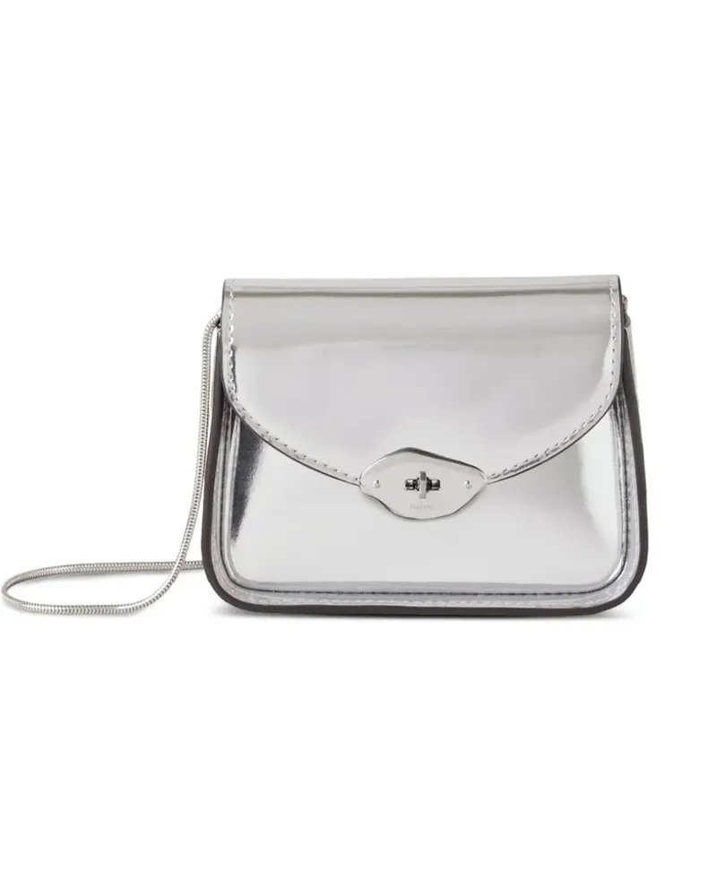 Mulberry Mini Lana Umhängetasche mit Metallic-Klappe - Silber Silber
