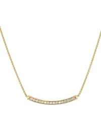 David Yurman 18kt Petite Pavé Bar Gelbgoldhalskette Gold