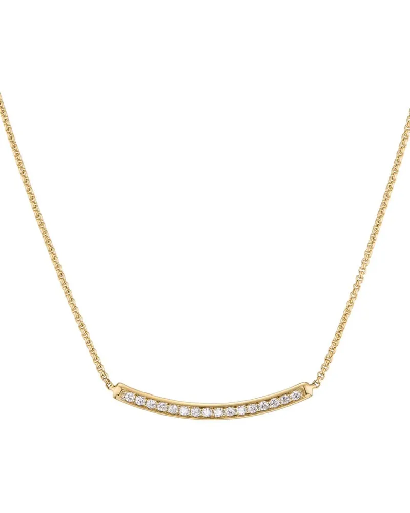David Yurman 18kt Petite Pavé Bar Gelbgoldhalskette mit Diamanten 1,25mm Gold