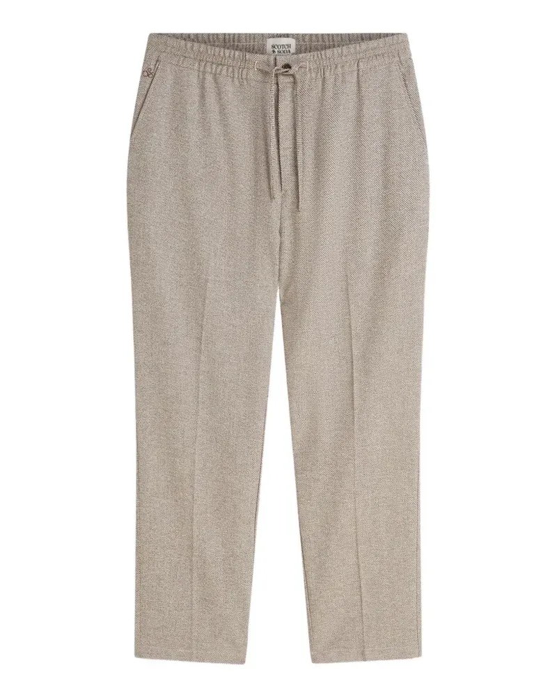 Scotch&Soda drawstring-waist herringbone trousers - Nude Nude