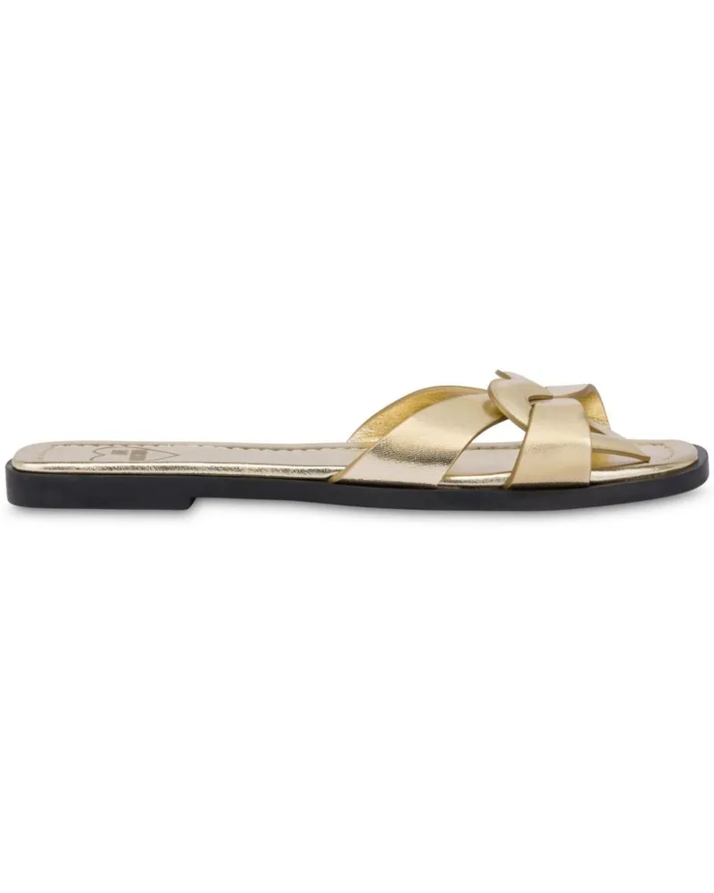 Moschino Pantoletten aus Leder - Gold Gold