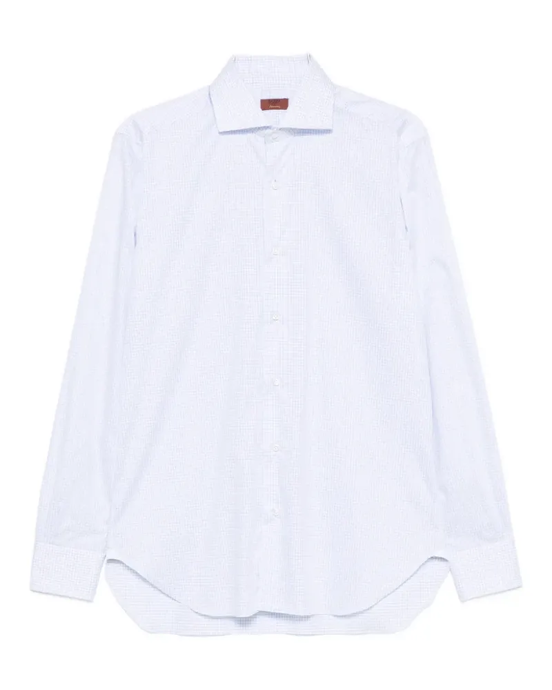BARBA check-pattern long-sleeve shirt - Weiß Weiß