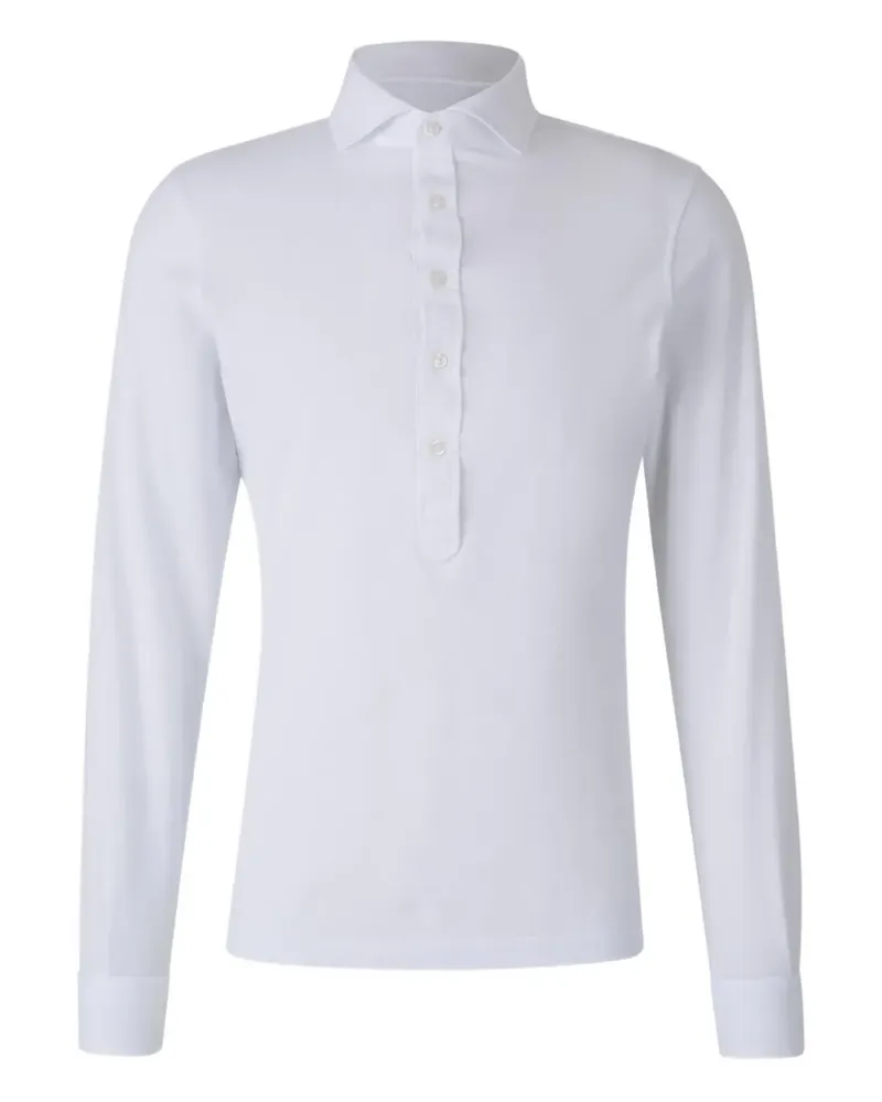 Gran Sasso Langärmeliges Poloshirt - Weiß Weiß