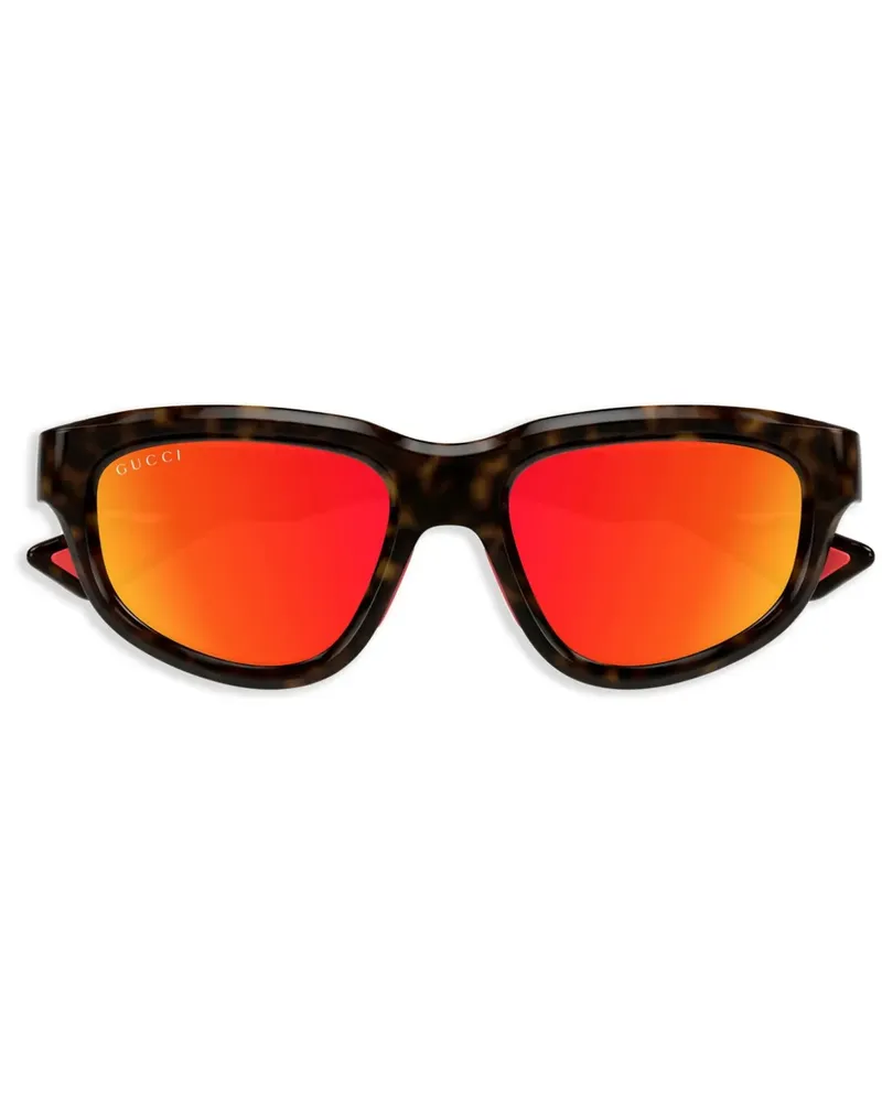 Gucci Sonnenbrille mit eckigem Gestell - Braun Braun