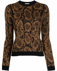 Saint Laurent snake-effect jacquard Pullover Schwarz