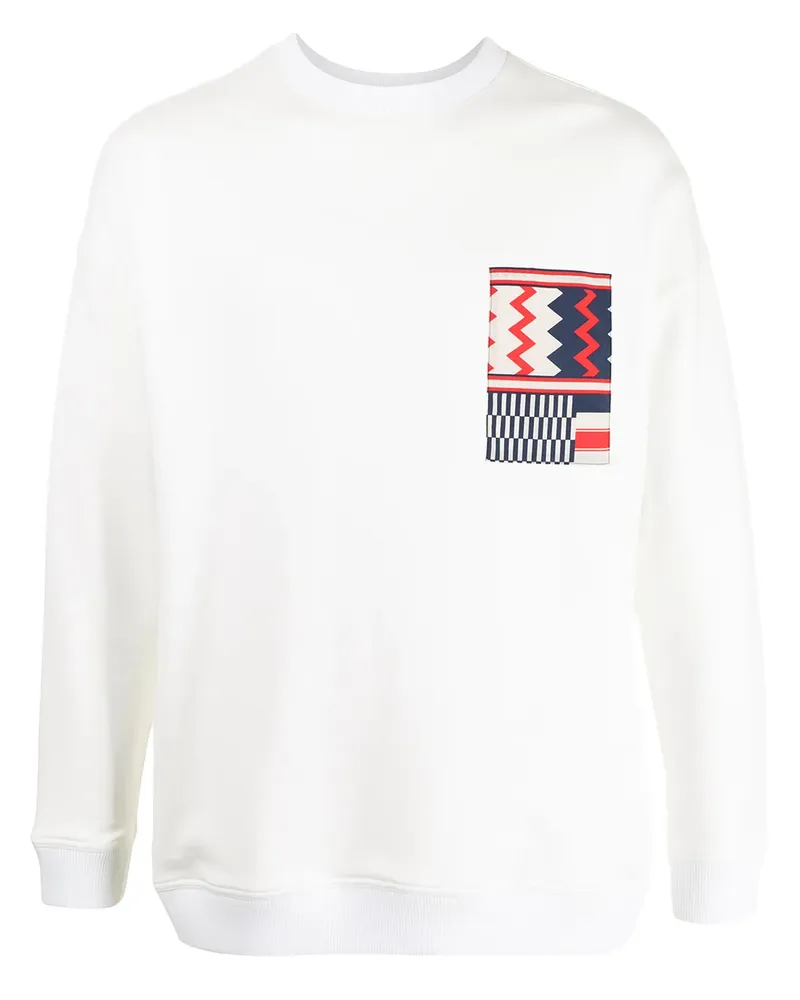 Ports V Sweatshirt mit geometrischem Detail - Weiß Weiß