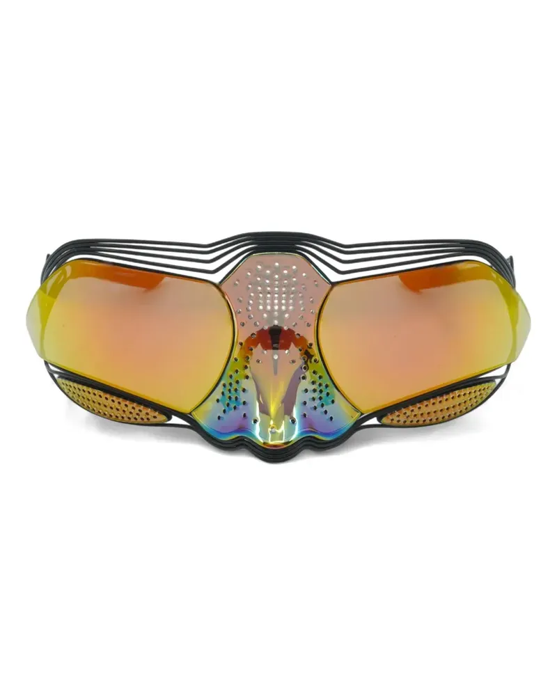 Nike Zeus Sonnenbrille mit Shield-Gestell - Schwarz Schwarz