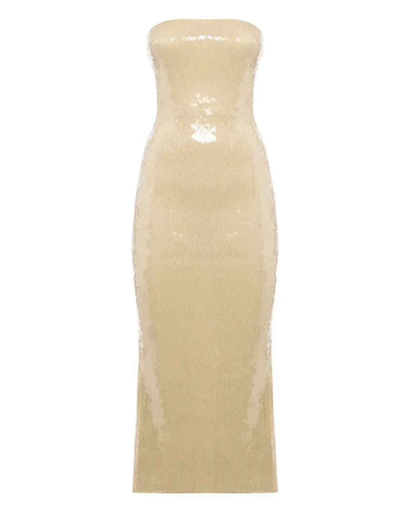 Oséree Marylin sequinned strapless midi dress - Nude Nude
