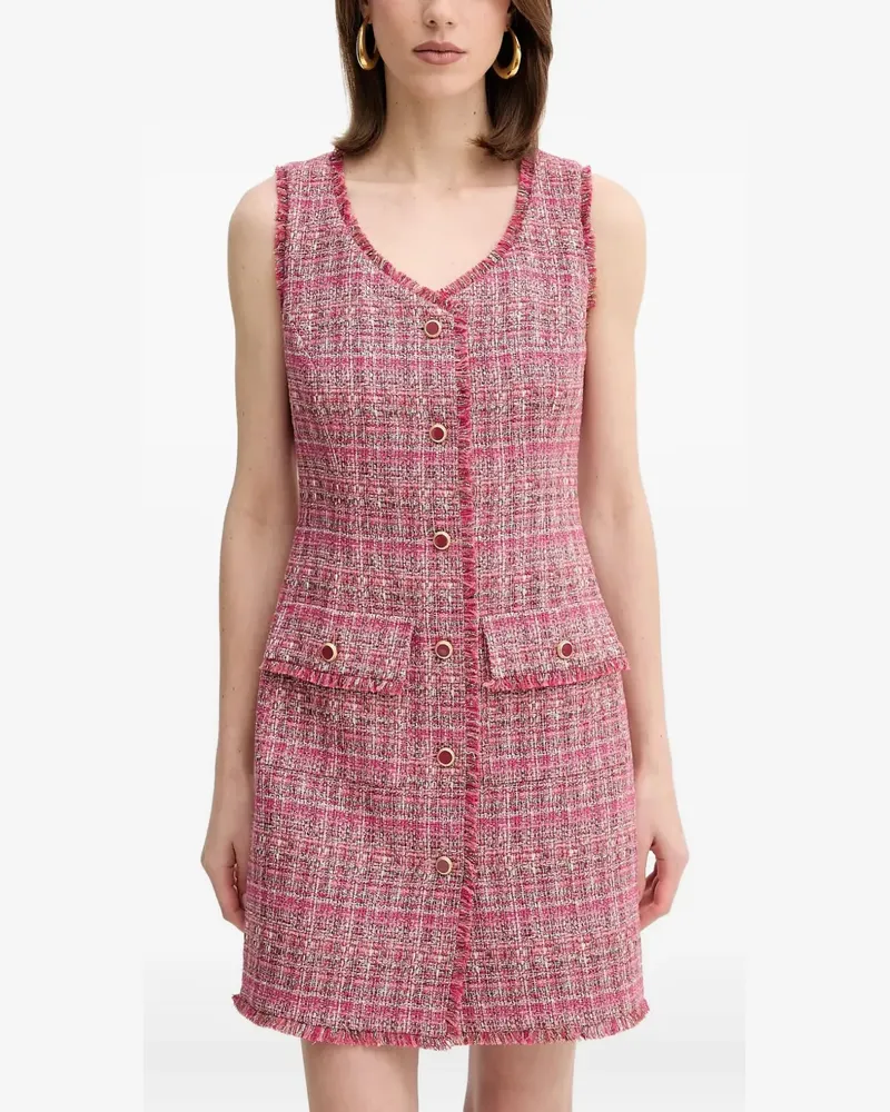 MARCIANO Los Angeles Claudia tweed buttoned mini dress - Rosa Rosa