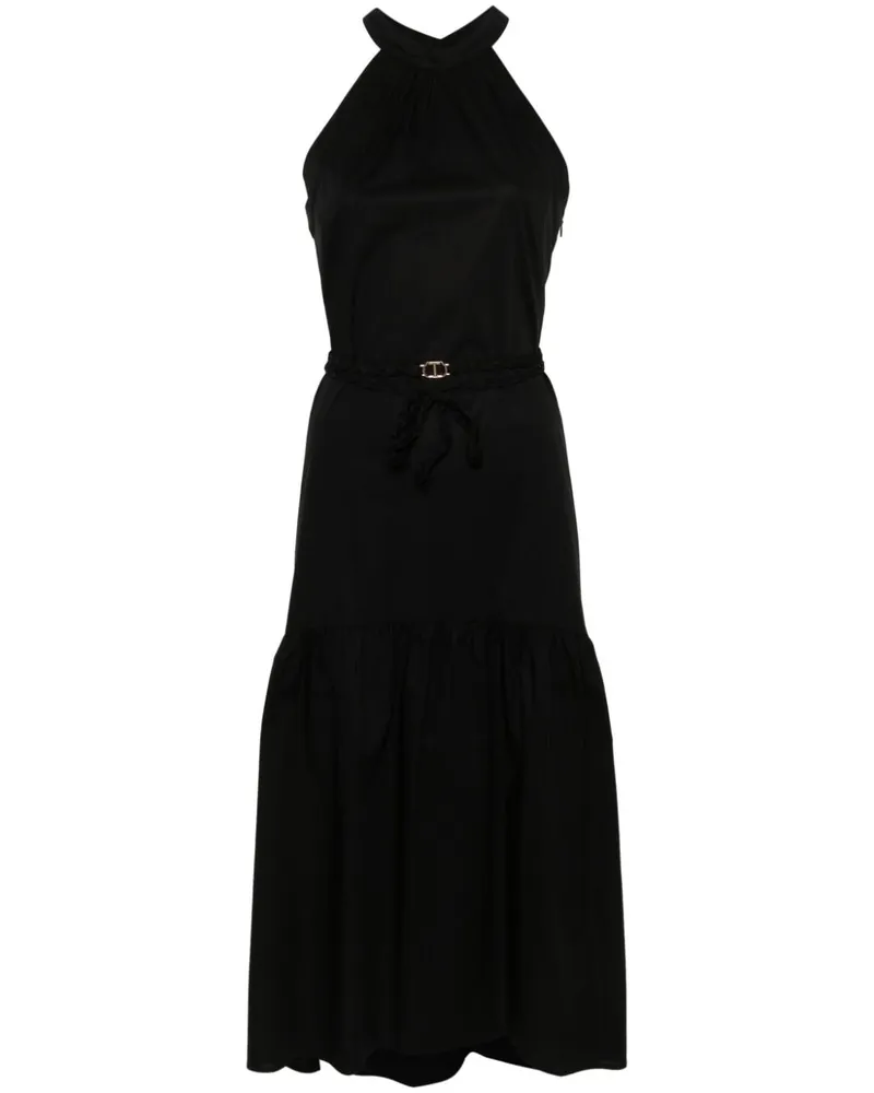 Twin-Set Asymmetrisches Kleid Schwarz