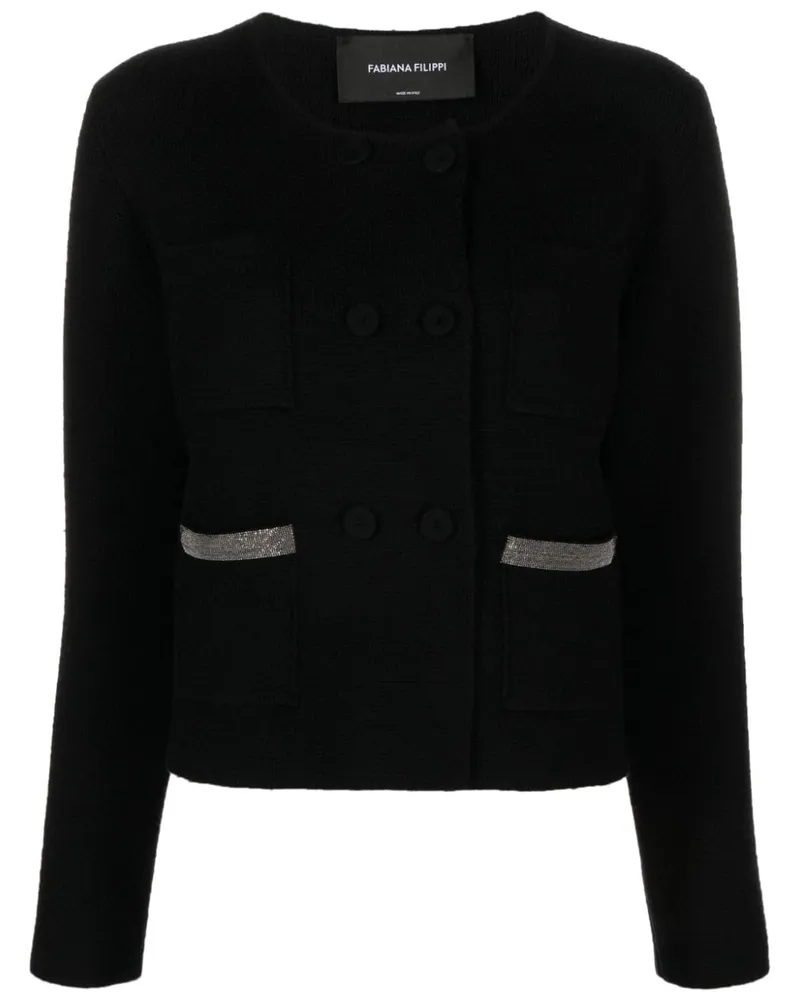 Fabiana Filippi Doppelreihiger Cardigan - Schwarz Schwarz