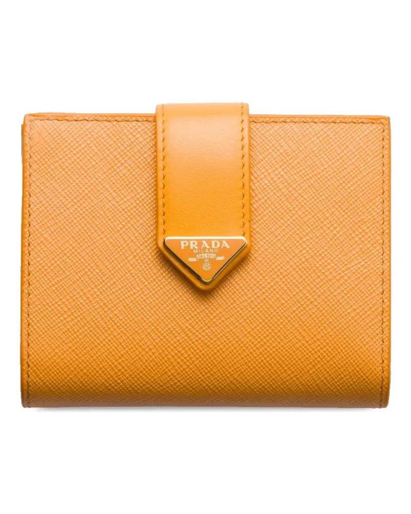 Prada Kleines Portemonnaie aus Saffiano-Leder - Orange Orange