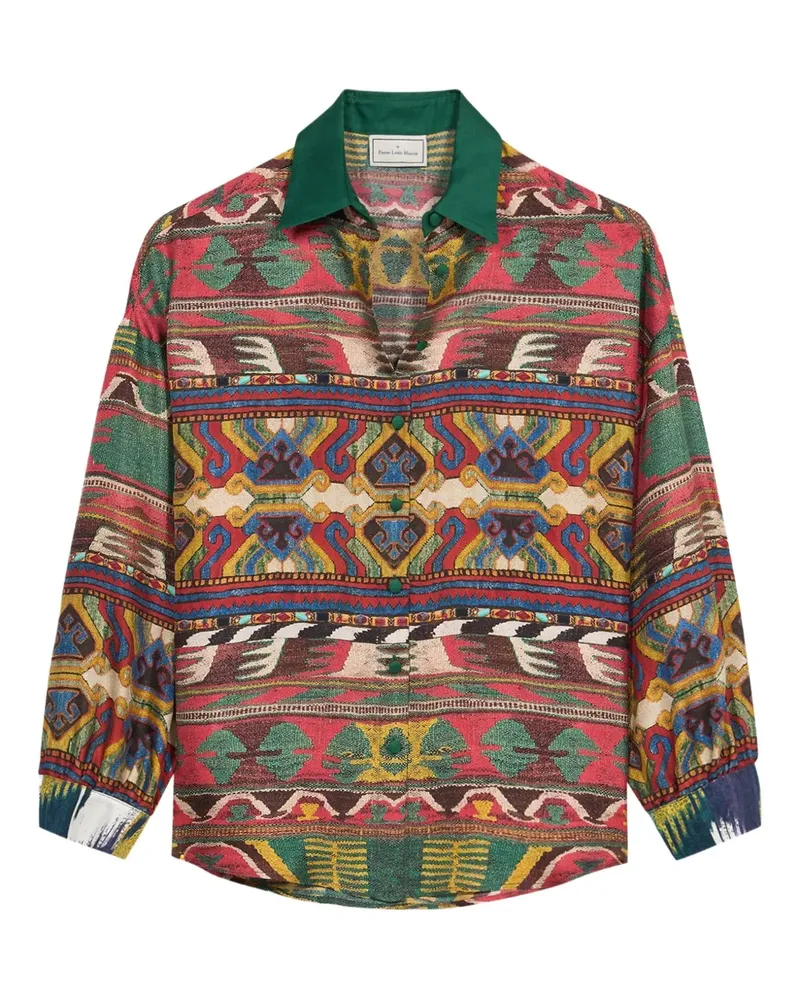 Pierre-Louis Mascia Hemd mit Ikat-Muster - Grün Grün
