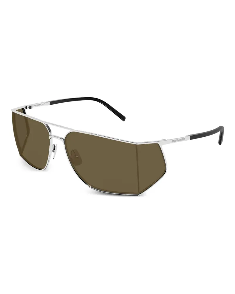 Saint Laurent SL 750 Sonnenbrille mit geometrischem Gestell - Silber Silber