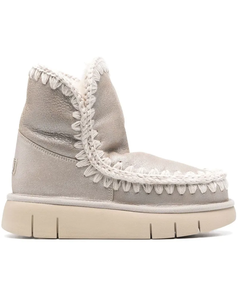 Mou Lederstiefel mit dicker Sohle - Silber Silber
