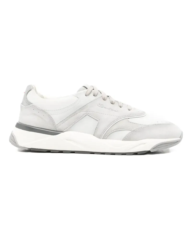 Santoni panelled leather sneakers - Grau Grau