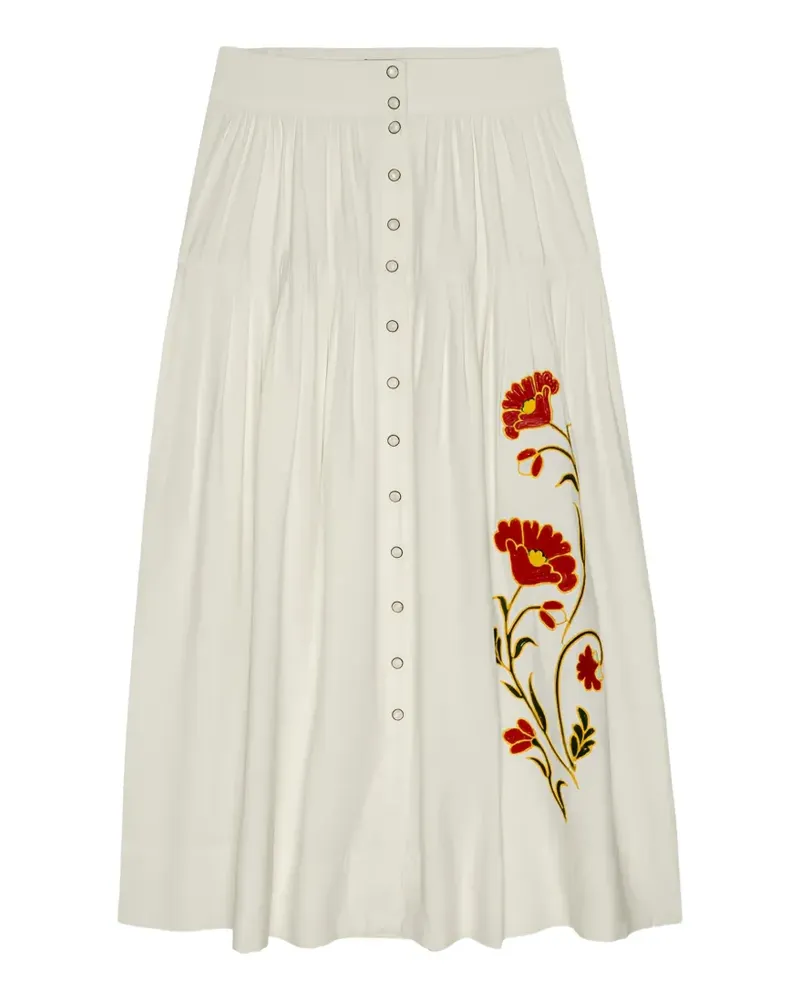 The Great button floral skirt - Nude Nude