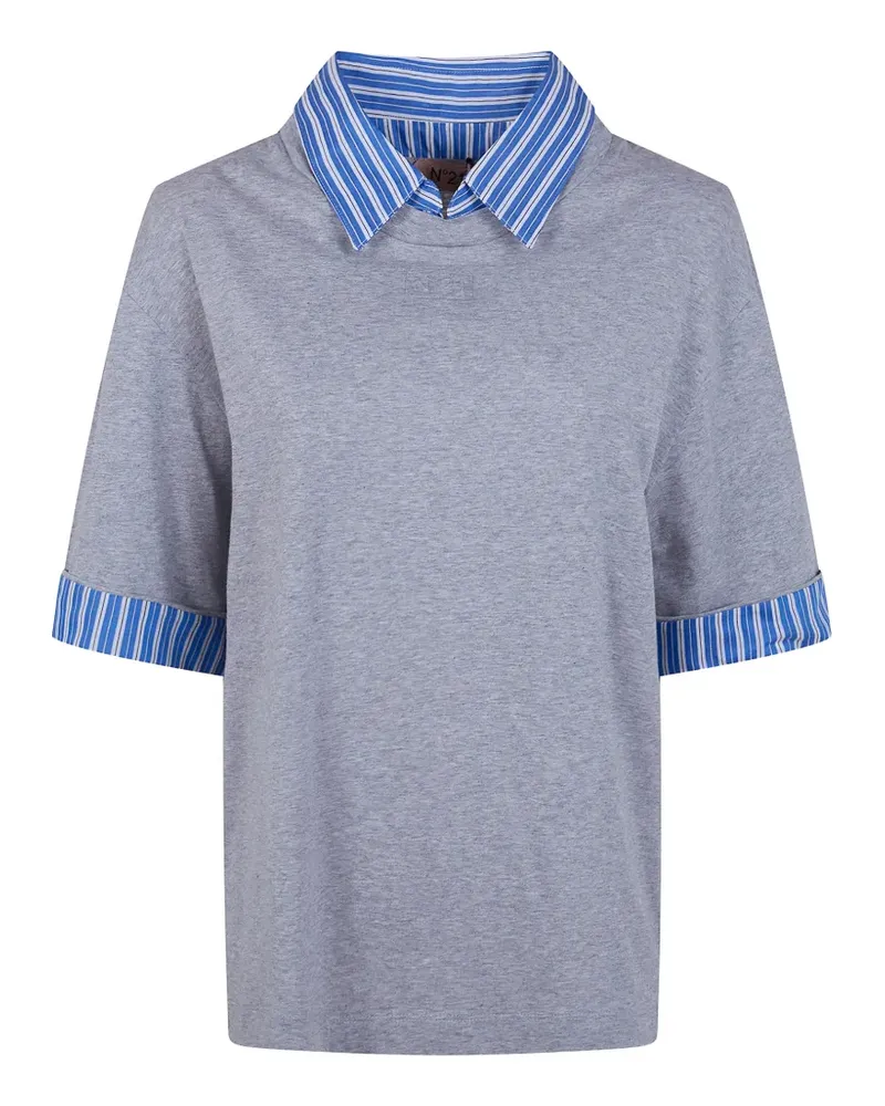 N° 21 T-Shirt mit Federn - Grau Grau