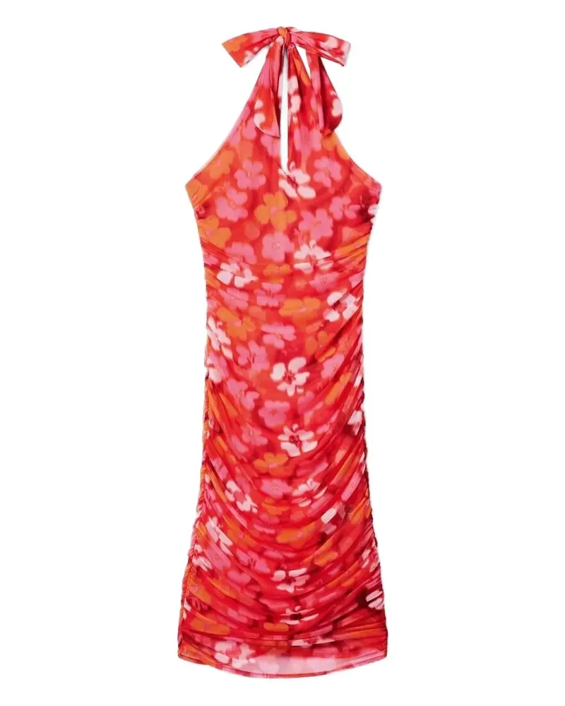 Desigual Midikleid mit Blumen-Print - Rot Rot