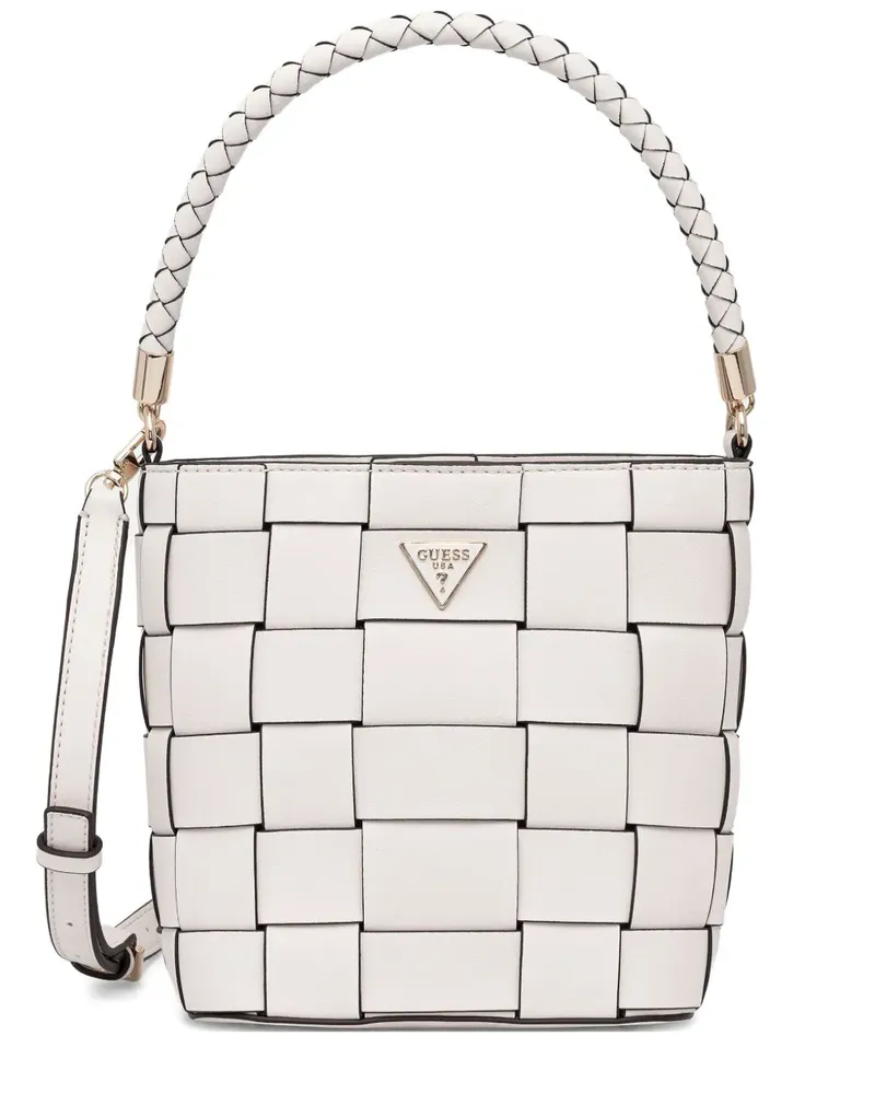 Guess woven top-handle tote bag - Nude Nude