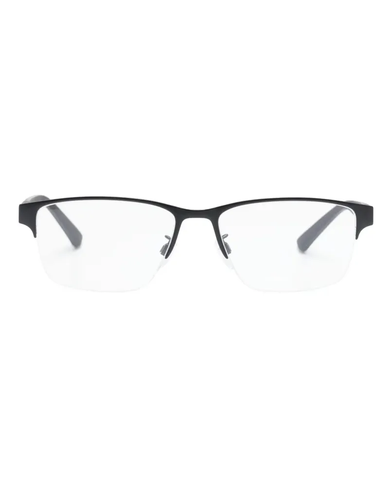 Emporio Armani Eckige Brille mit Logo-Gravur - Schwarz Schwarz