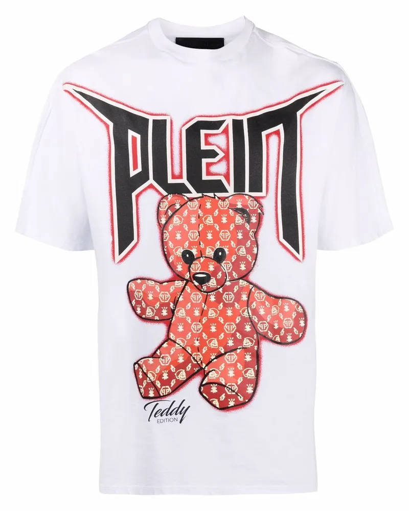 Philipp Plein T-Shirt mit Teddy-Print - Weiß Weiß