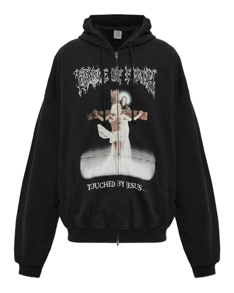 VETEMENTS Kapuzenjacke mit grafischem Print - Schwarz Schwarz