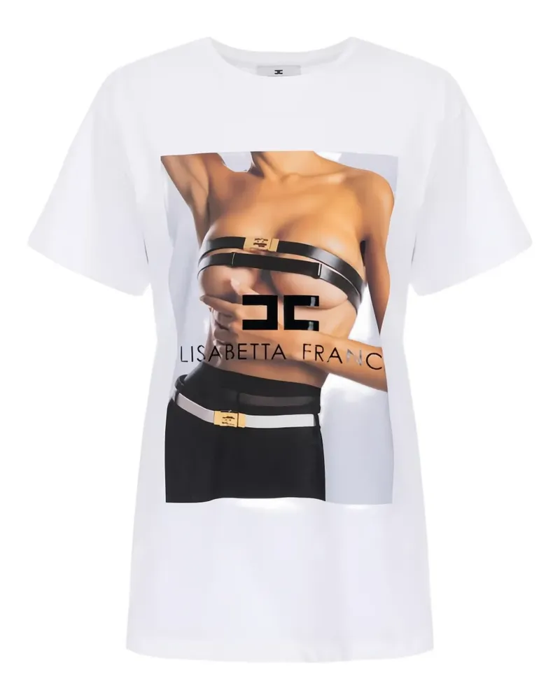 Elisabetta Franchi T-Shirt mit Foto-Print - Weiß Weiß