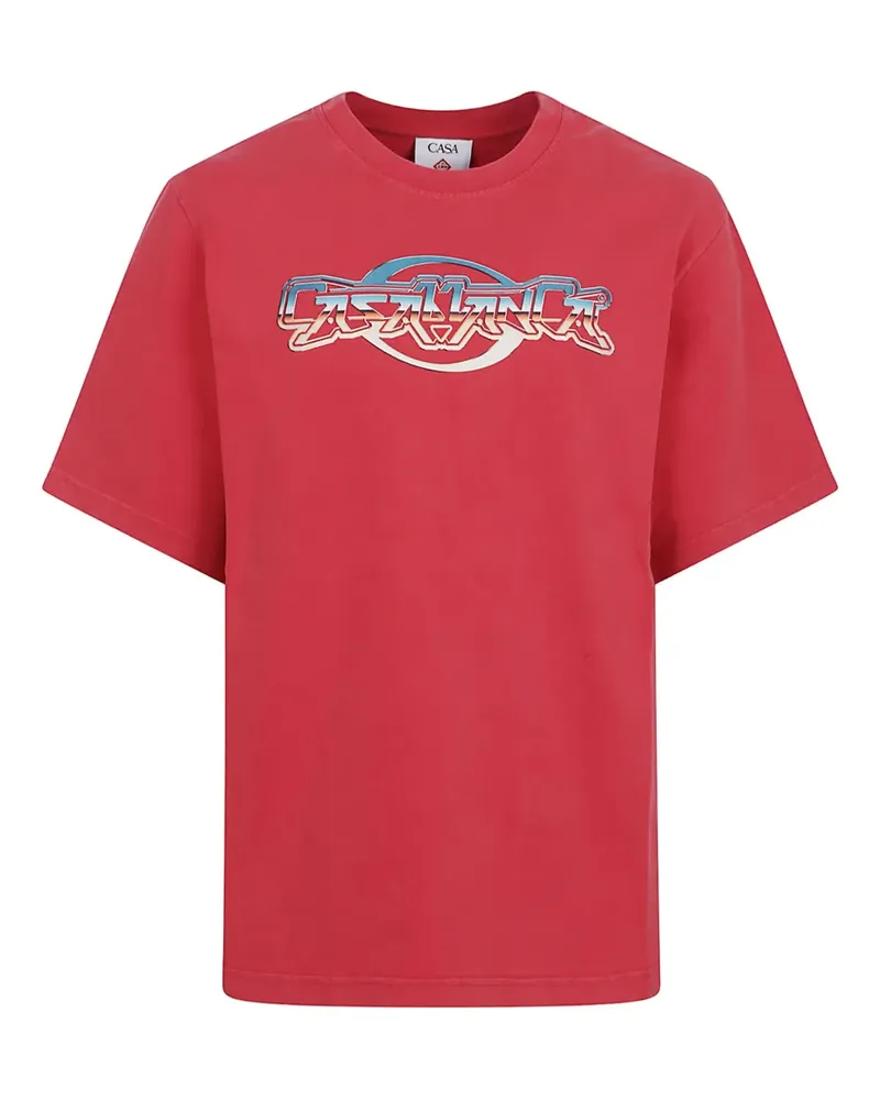 Casablanca Paris T-Shirt mit Logo-Print - Rot Rot