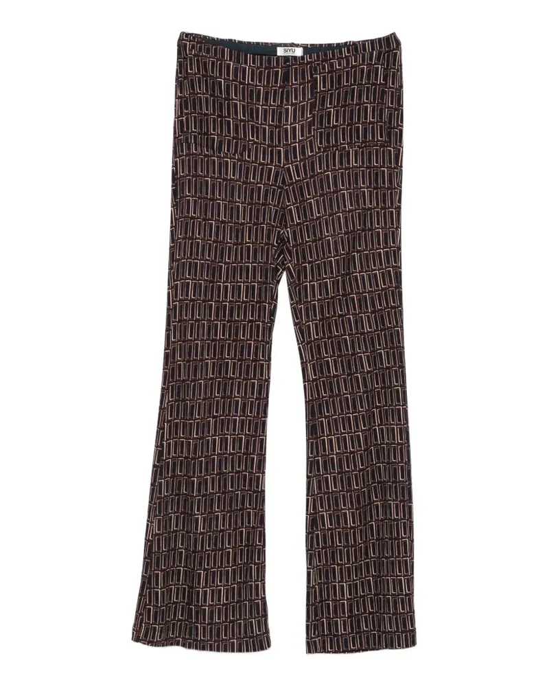 SIYU Ausgestellte Hose mit geometrischem Print - Schwarz Schwarz