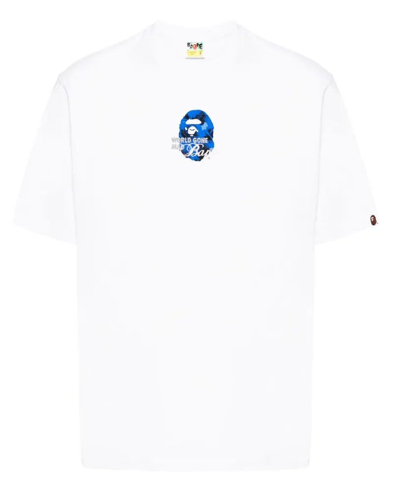 BAPE T-Shirt mit Logo-Stickerei - Weiß Weiß