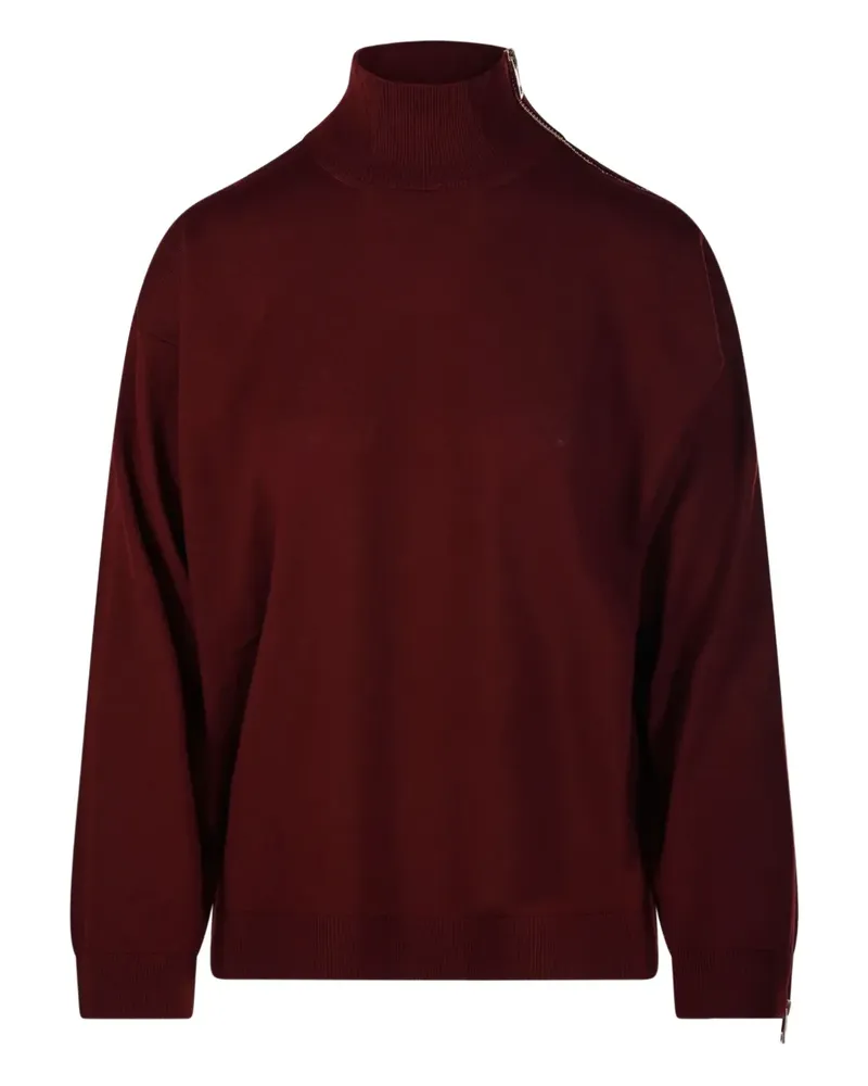 NUDE side zip turtleneck sweater - Rot Rot