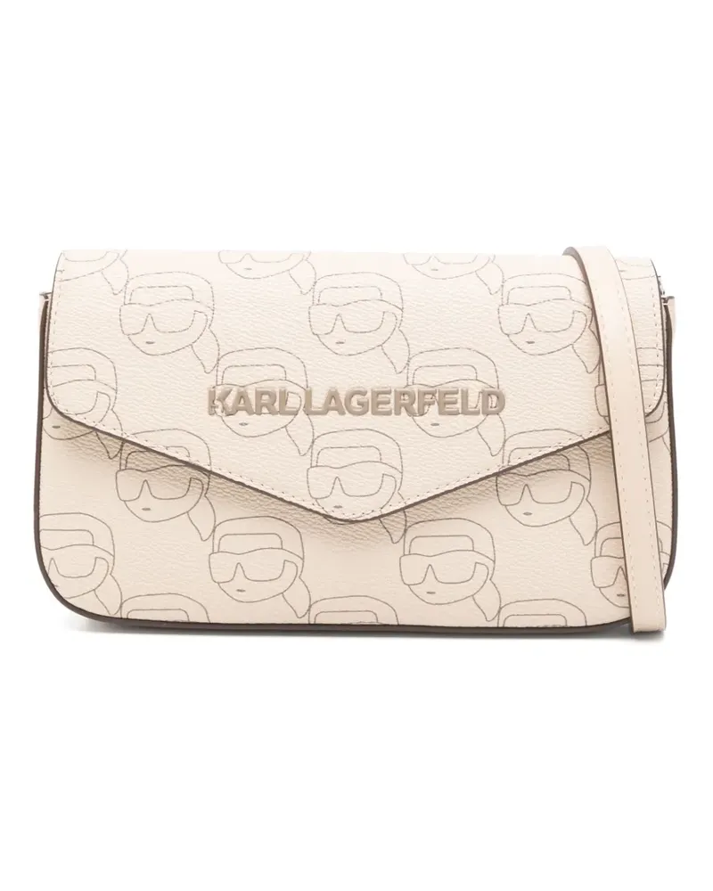 Karl Lagerfeld Ikon Monogram Umhängetasche - Nude Nude