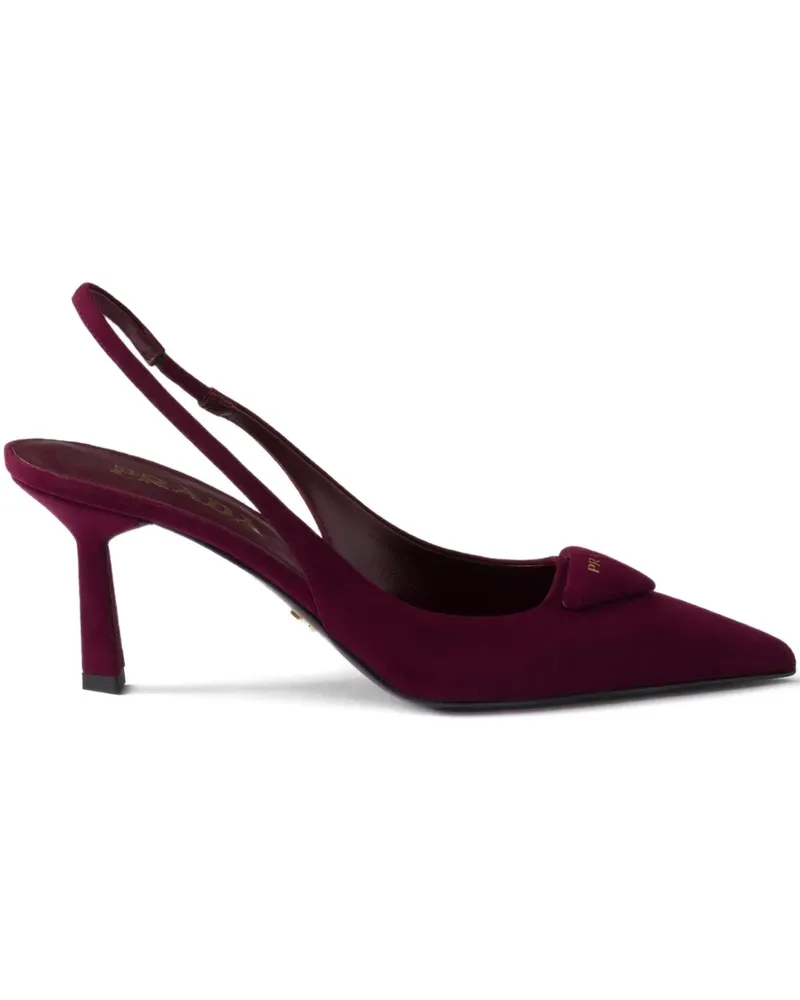 Prada Slingback-Pumps mit Triangel-Logo 75mm - Rot Rot