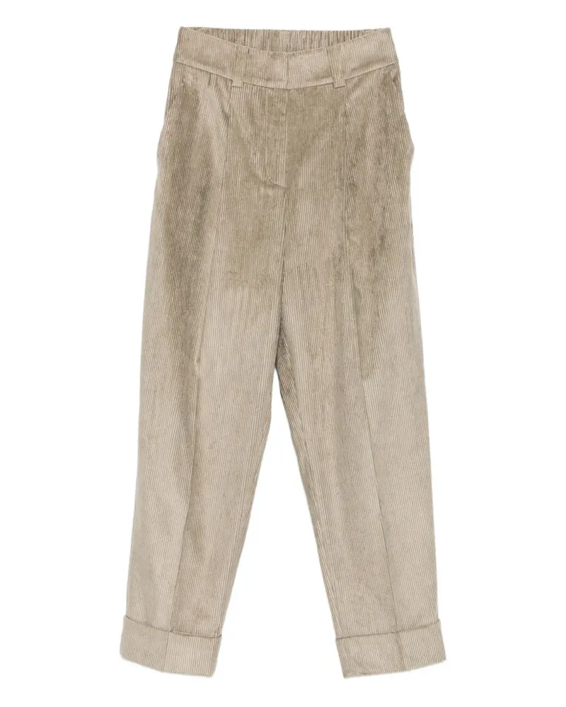 Peserico Hose aus Cord mit Umschlag - Nude Nude