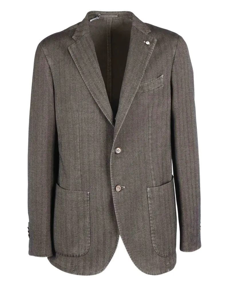 Luigi Bianchi Mantova herringbone-pattern blazer - Braun Braun