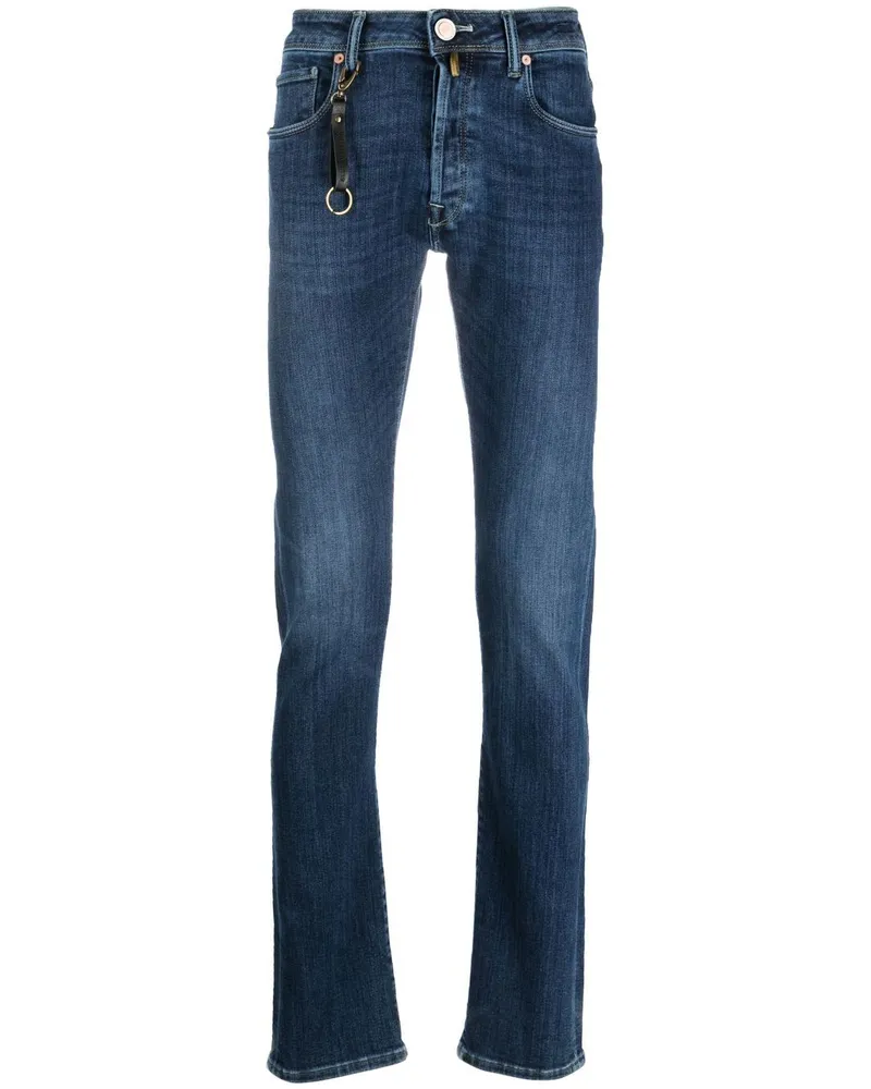 Incotex Skinny-Jeans mit hohem Bund - Blau Blau