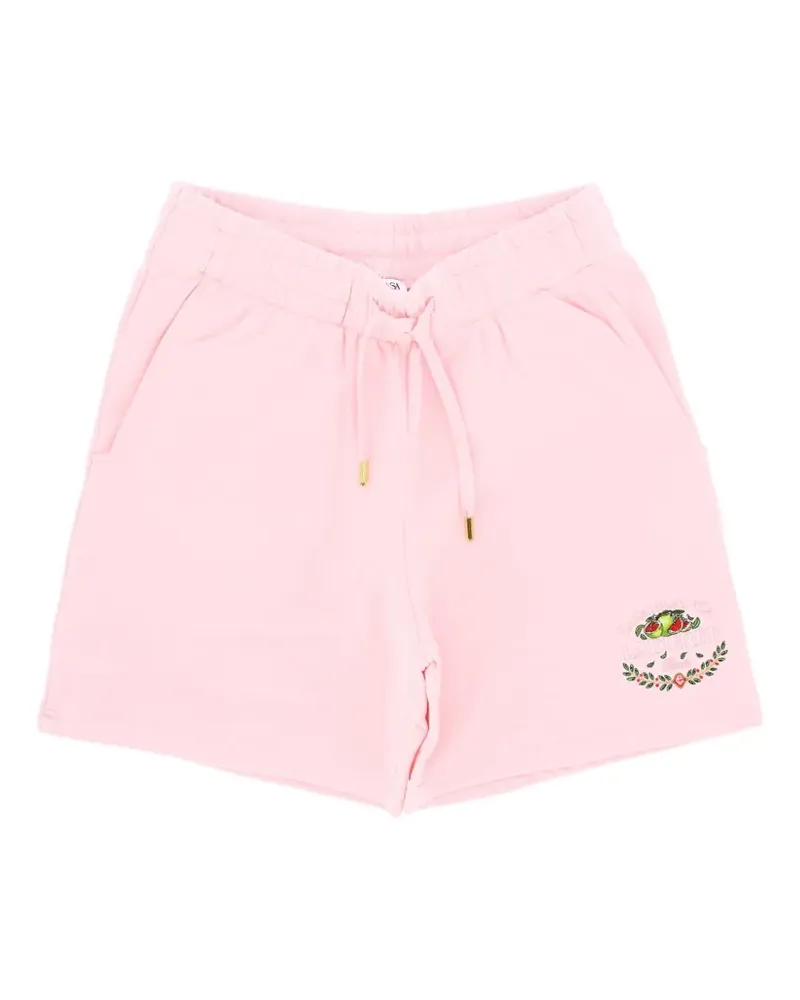 Casablanca Paris x Ladurée pink embroidered shorts - Rosa Rosa